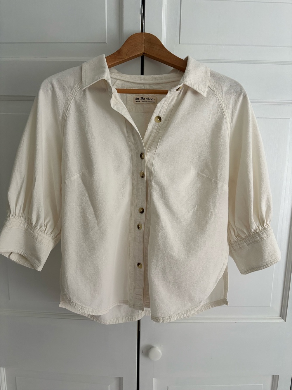 We The Free Ellie Button-Front Cotton Shirt - Medium